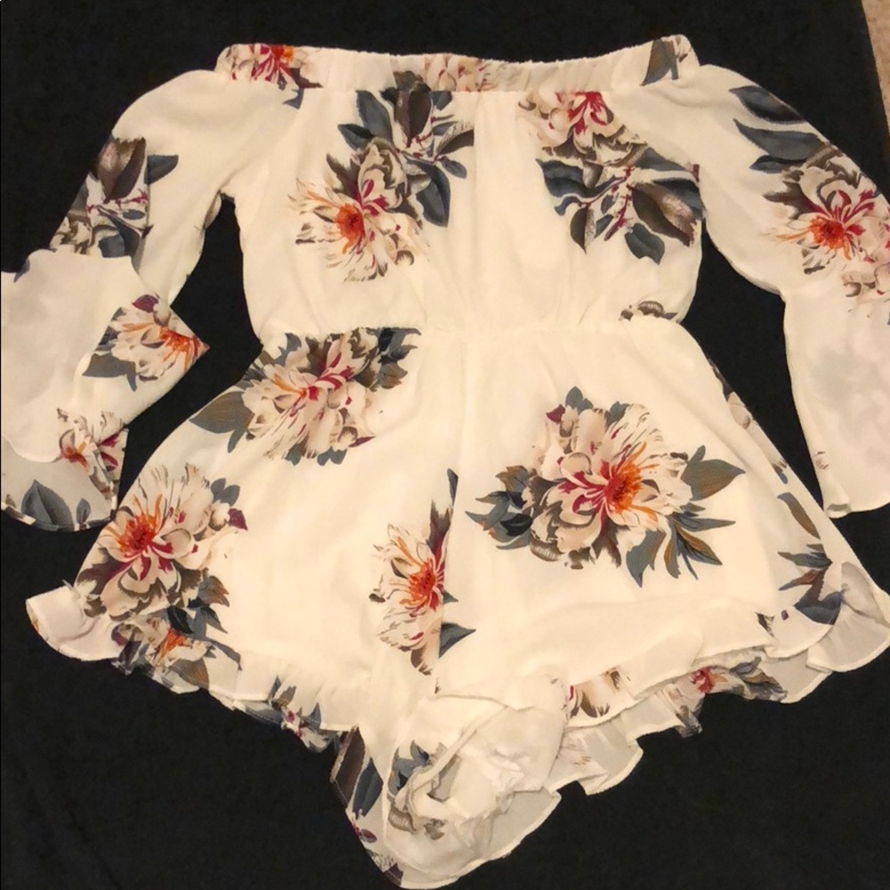 Off The Shoulder Floral Romper